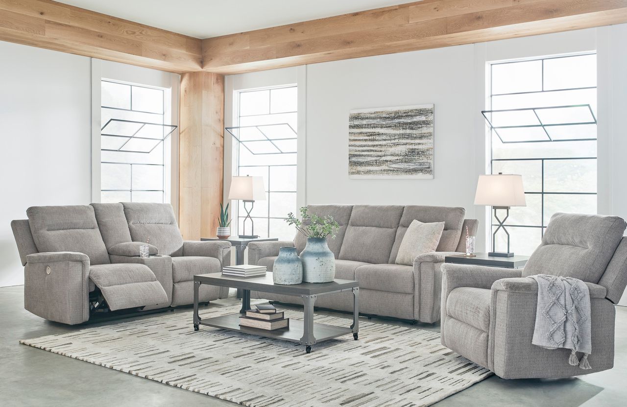 Barnsana Power Reclining Living Room Set In Ash 33201U1