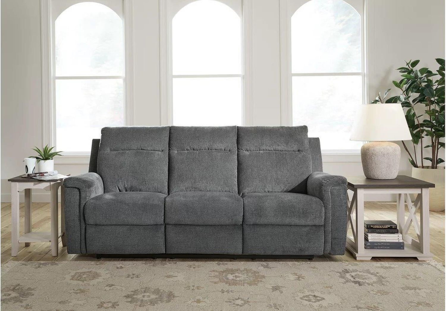 Barnsana Power Reclining Sofa In Gravel 3320287