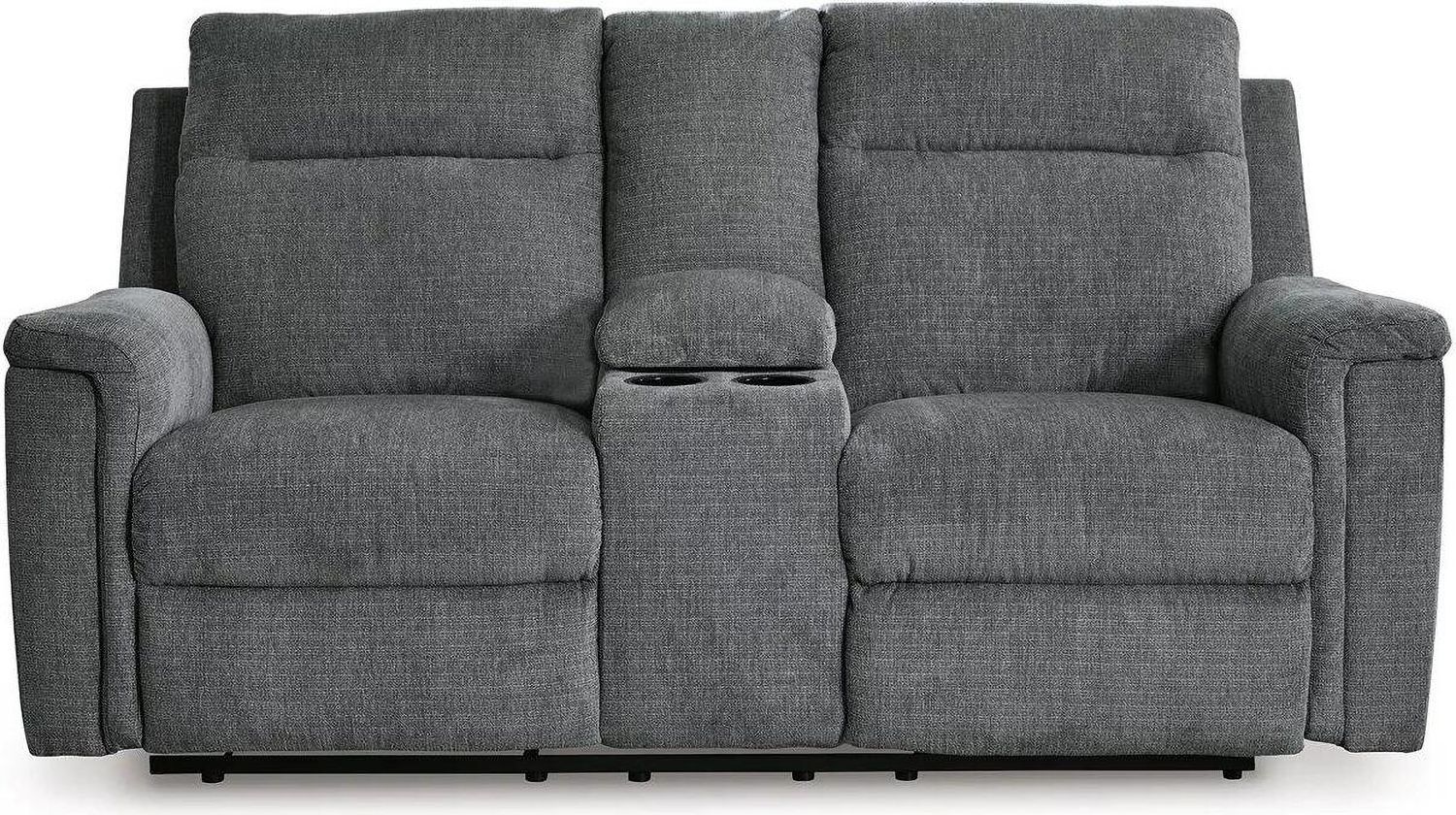 Barnsana Power Reclining Loveseat with Console In Gravel 3320296
