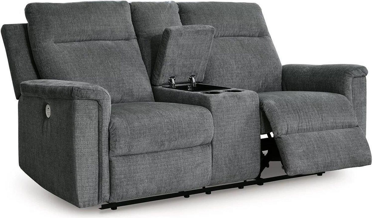 Barnsana Power Reclining Loveseat with Console In Gravel 3320296
