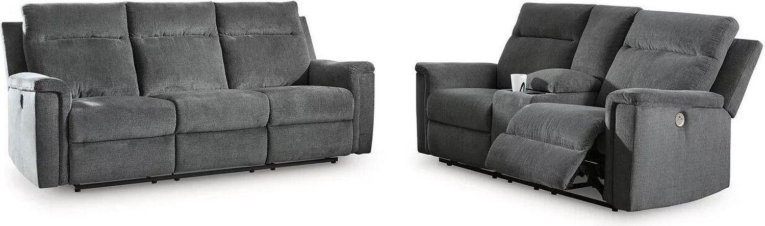 Barnsana Power Reclining Living Room Set In Gravel 33202U1