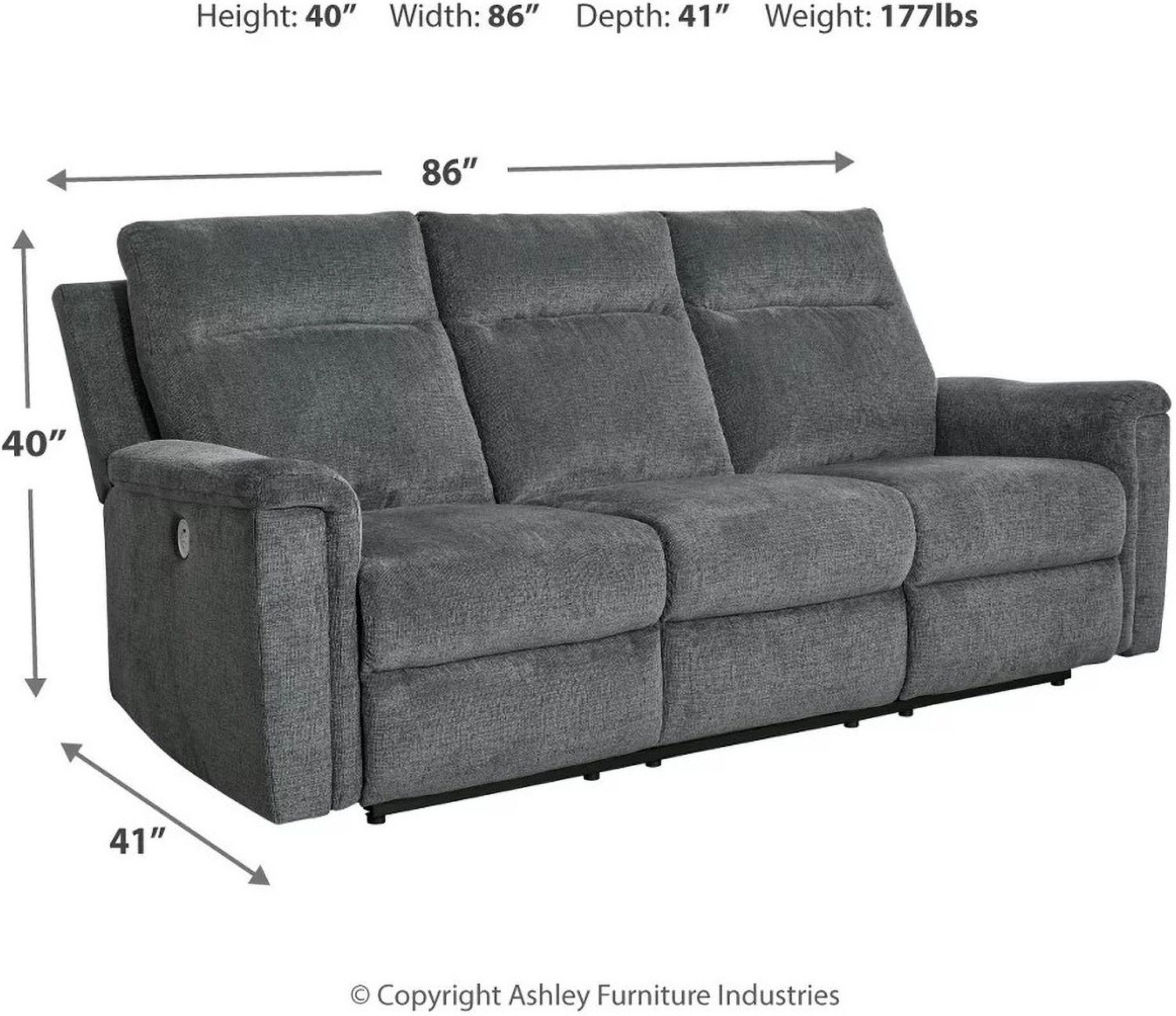 Barnsana Power Reclining Living Room Set In Gravel 33202U1