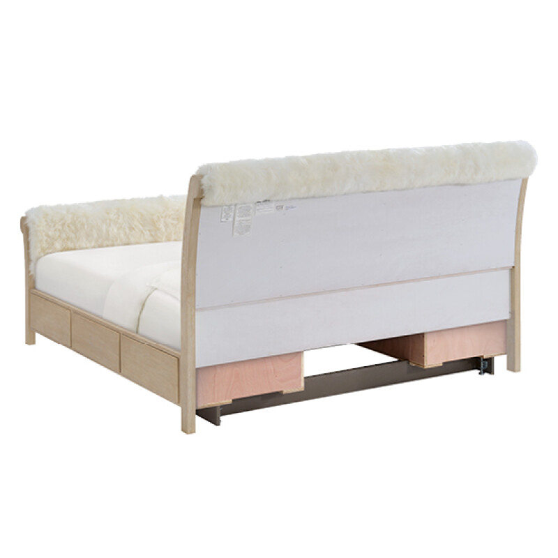 Catalina King Sheepskin Storage Bed 3357SAN