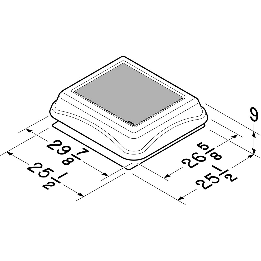 537 CFM Solar Powered Attic and Garage Ventilation Fan, Surface Mount 345SOBK