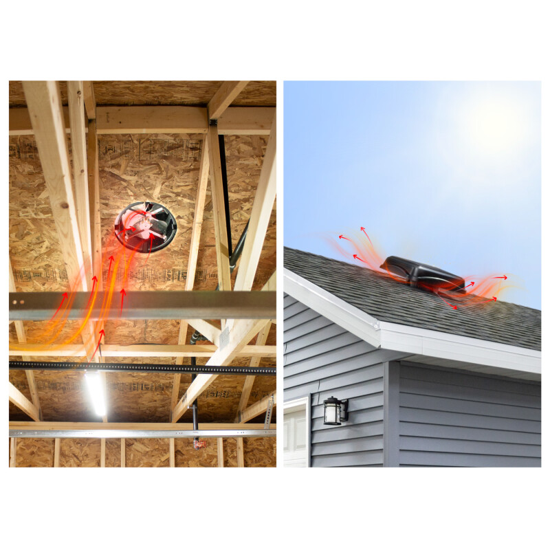 537 CFM Solar Powered Attic and Garage Ventilation Fan, Surface Mount 345SOBK