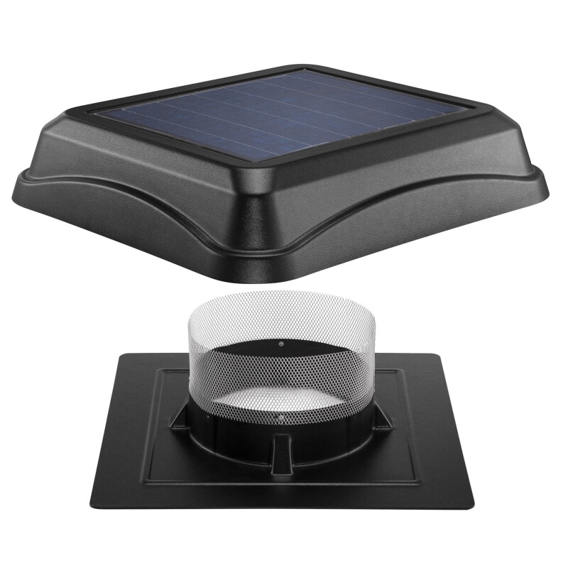 537 CFM Solar Powered Attic and Garage Ventilation Fan, Surface Mount 345SOBK
