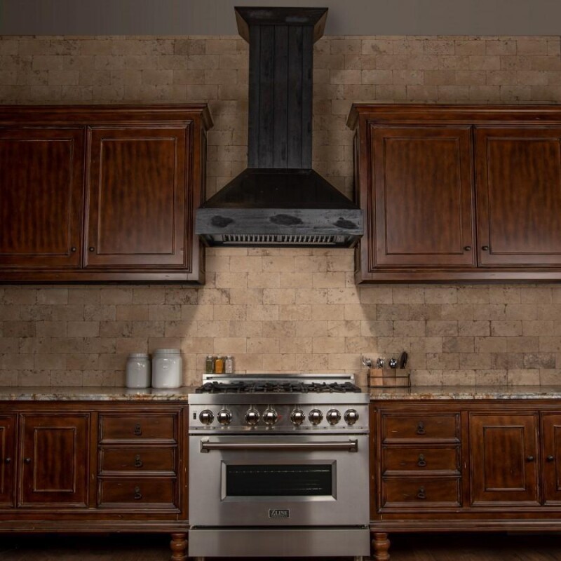 Shiplap Wooden Wall Mount Range Hood (349DD) - 30 Inch 349DD30
