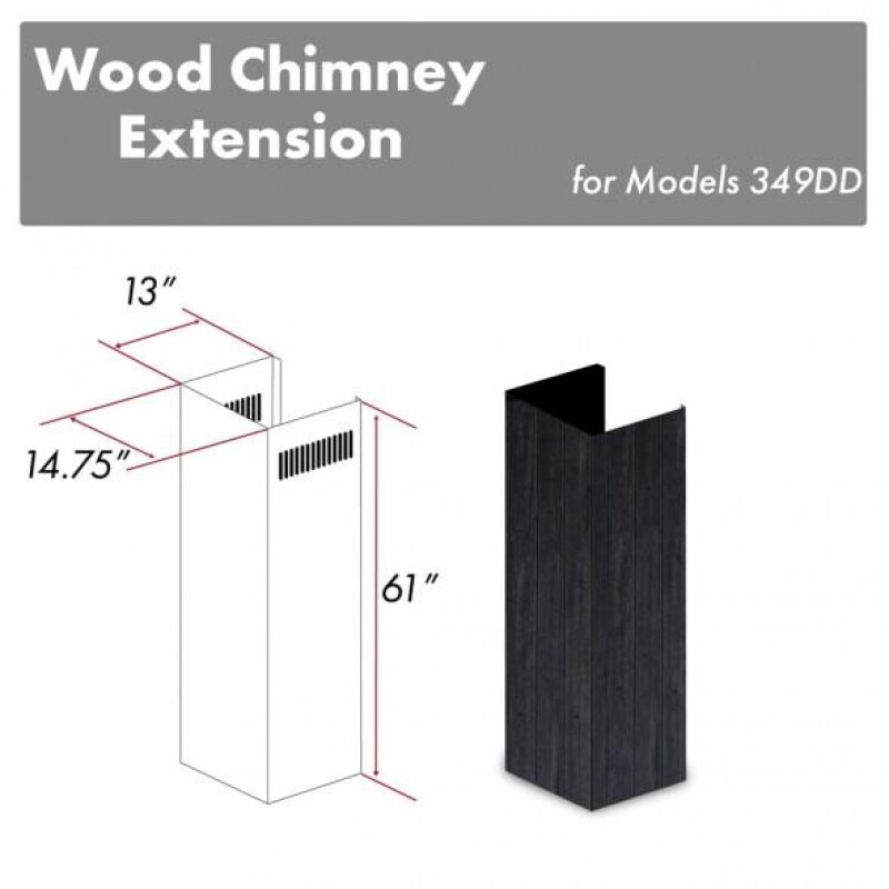 61" Wooden Chimney Extension for Ceilings up to 12.5 ft. 349DDE