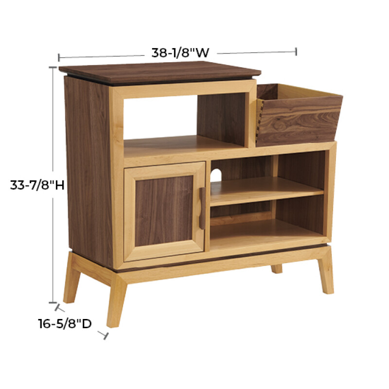 3527 Addison 38″w Vinyl Record Station 3527DUET