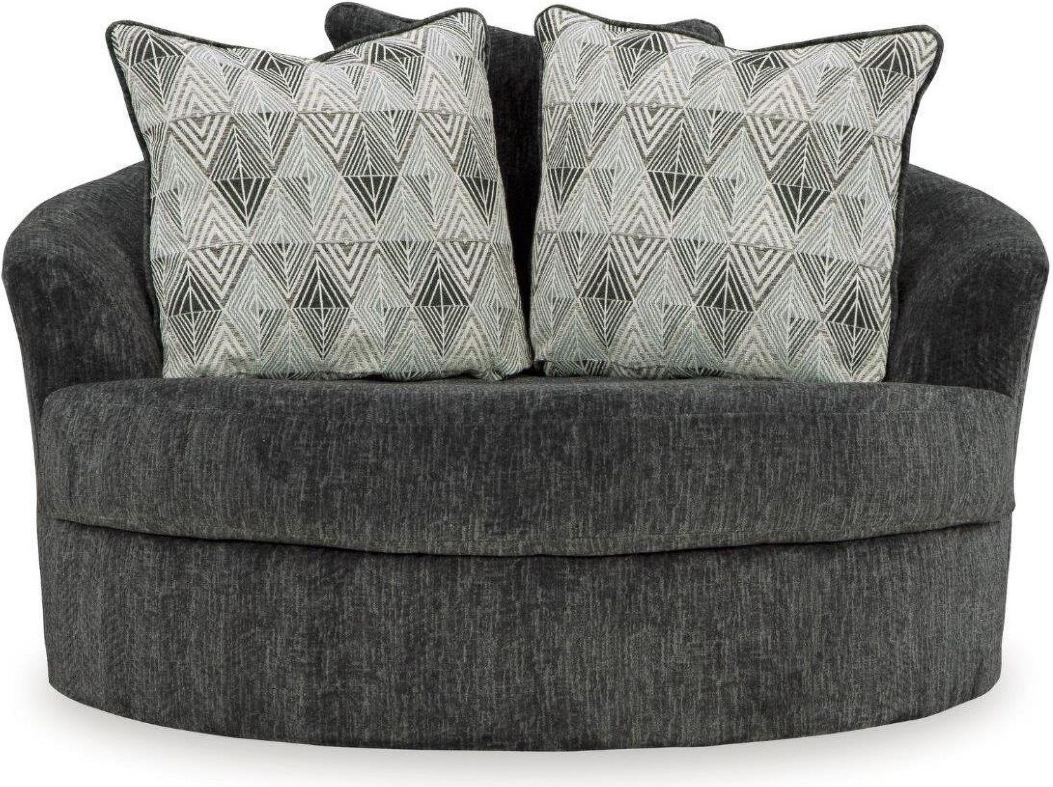 Biddeford Oversized Swivel Accent Chair In Shadow 3550421