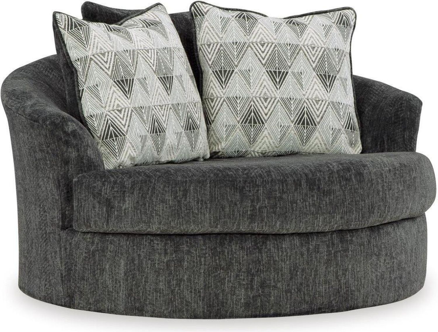 Biddeford Oversized Swivel Accent Chair In Shadow 3550421