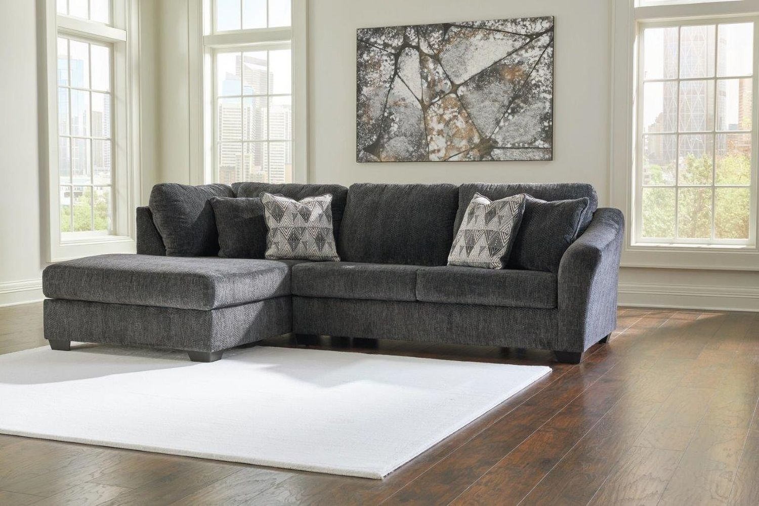 Biddeford 2-Piece LAF Sectional With Chaise In Ebony 35504S1