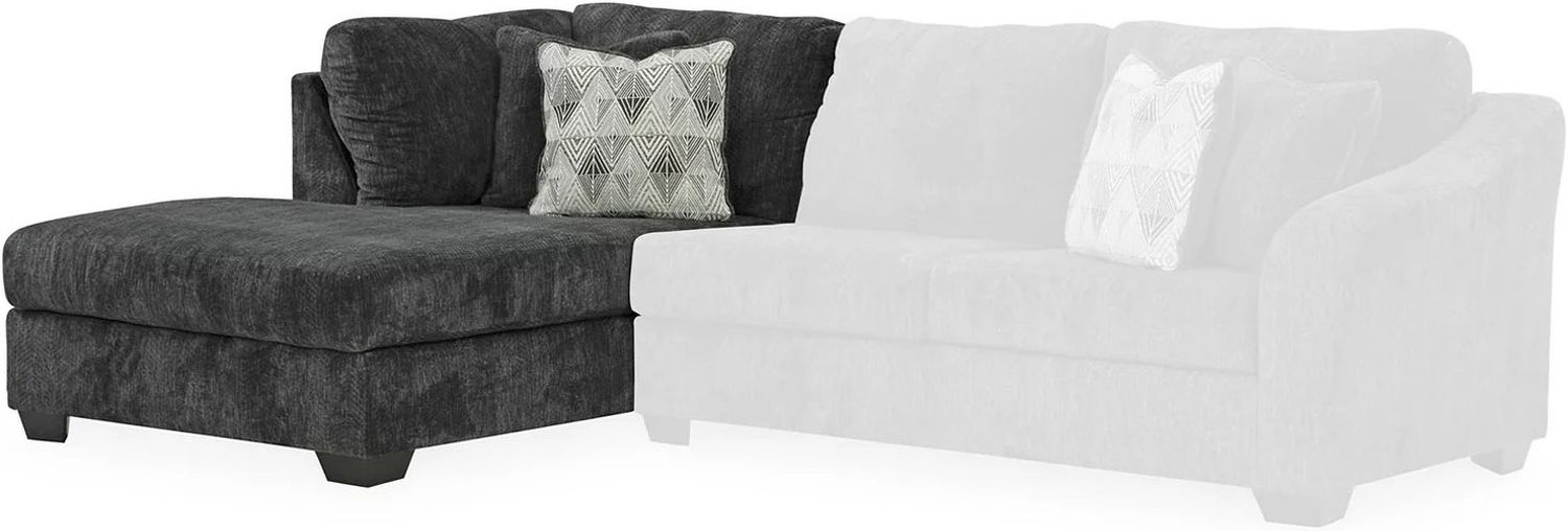 Biddeford 2-Piece LAF Sectional With Chaise In Ebony 35504S1