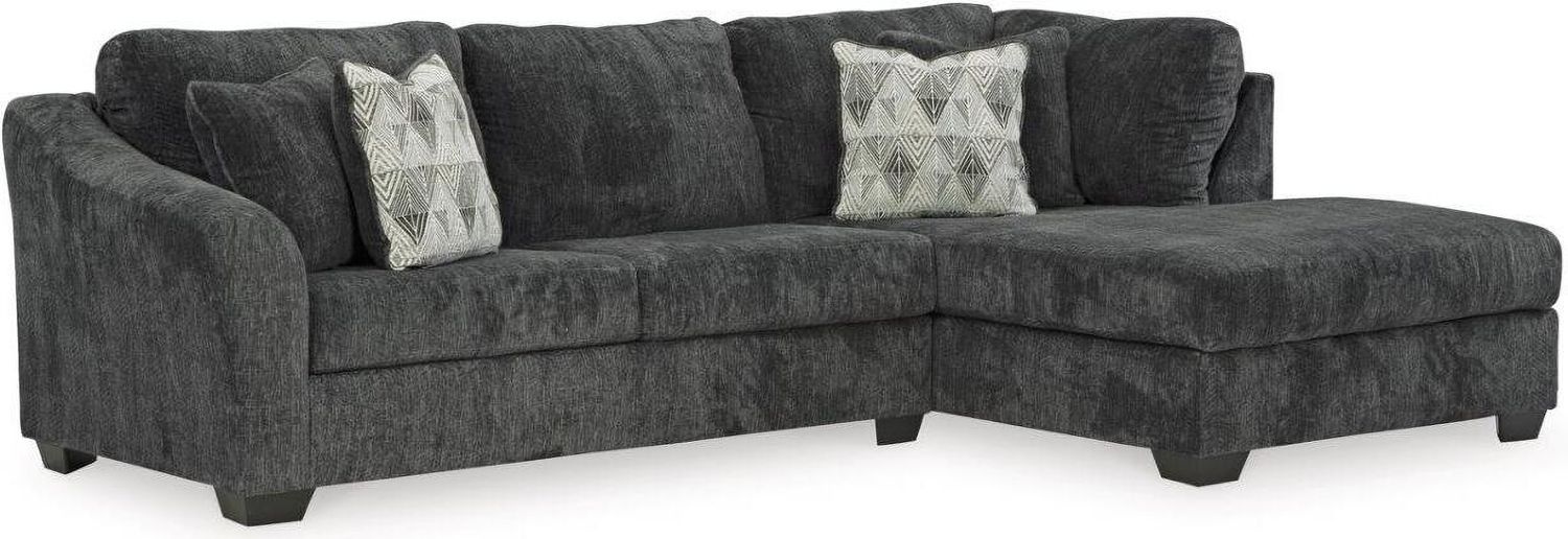 Biddeford 2-Piece RAF Sectional With Chaise In Ebony 35504S2