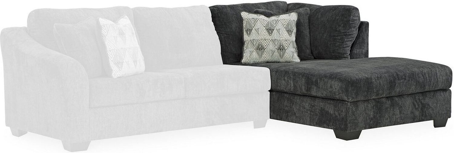 Biddeford 2-Piece RAF Sectional With Chaise In Ebony 35504S2