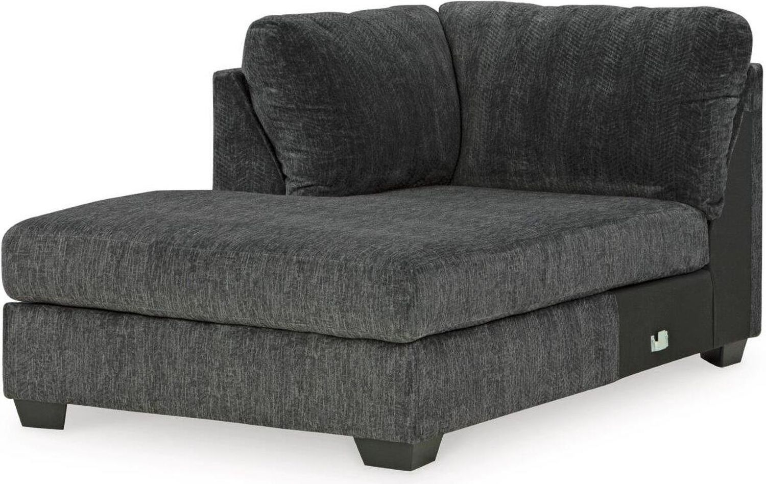Biddeford 2-Piece LAF Sleeper Sectional With Chaise In Ebony 35504S3
