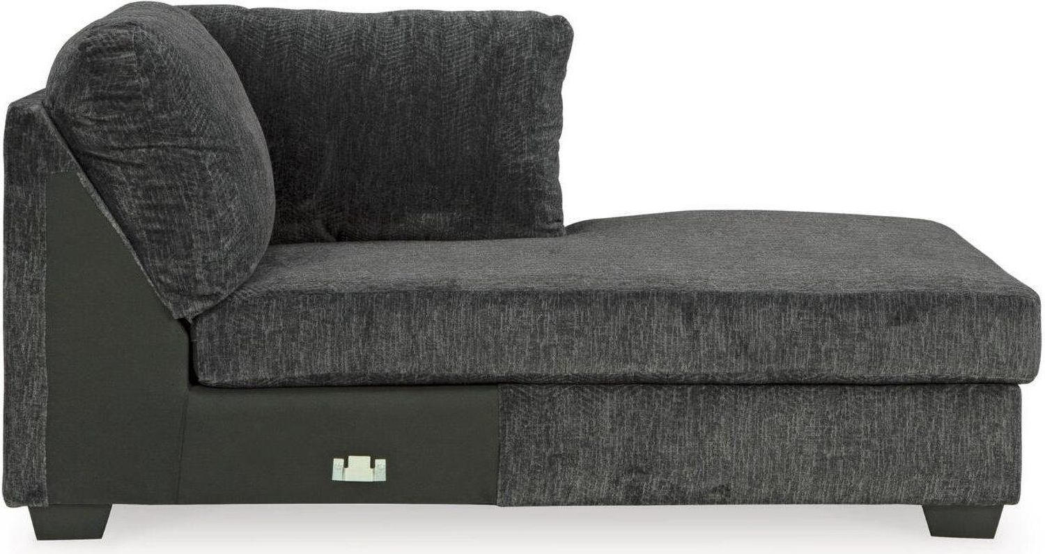 Biddeford 2-Piece RAF Sleeper Sectional With Chaise In Ebony 35504S4