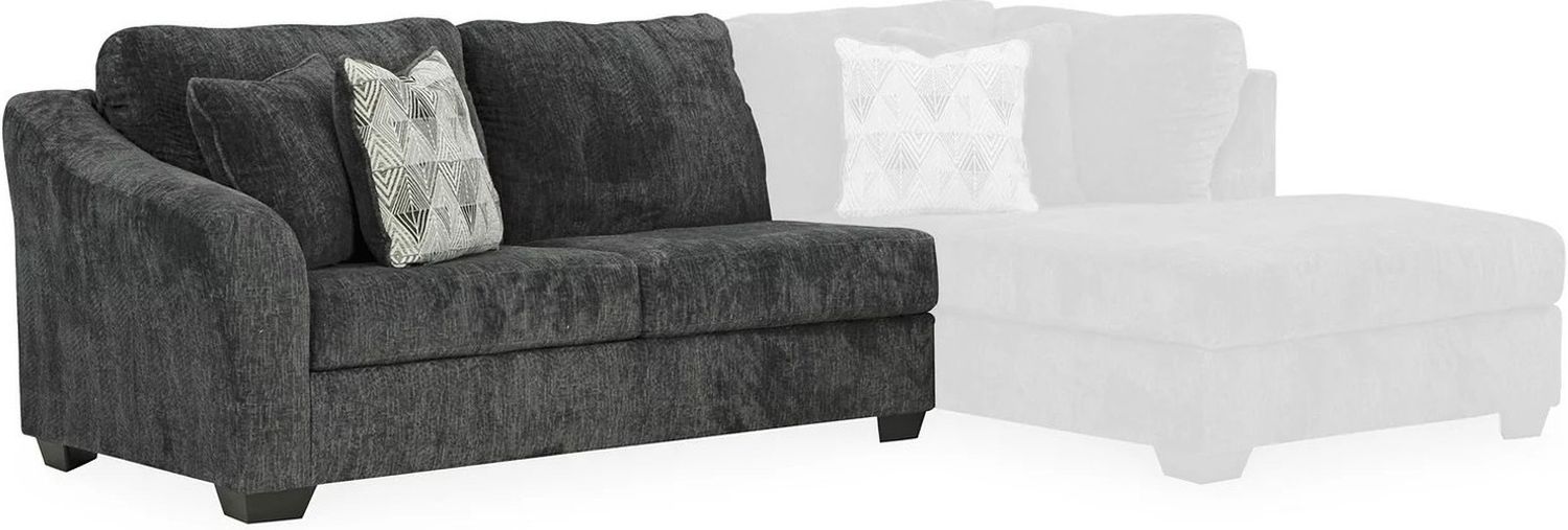 Biddeford 2-Piece RAF Sleeper Sectional With Chaise In Ebony 35504S4