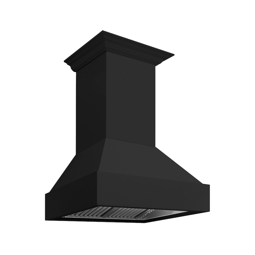30 In. Wooden Wall Mount Range Hood In Rustic Black Finish 355CC30