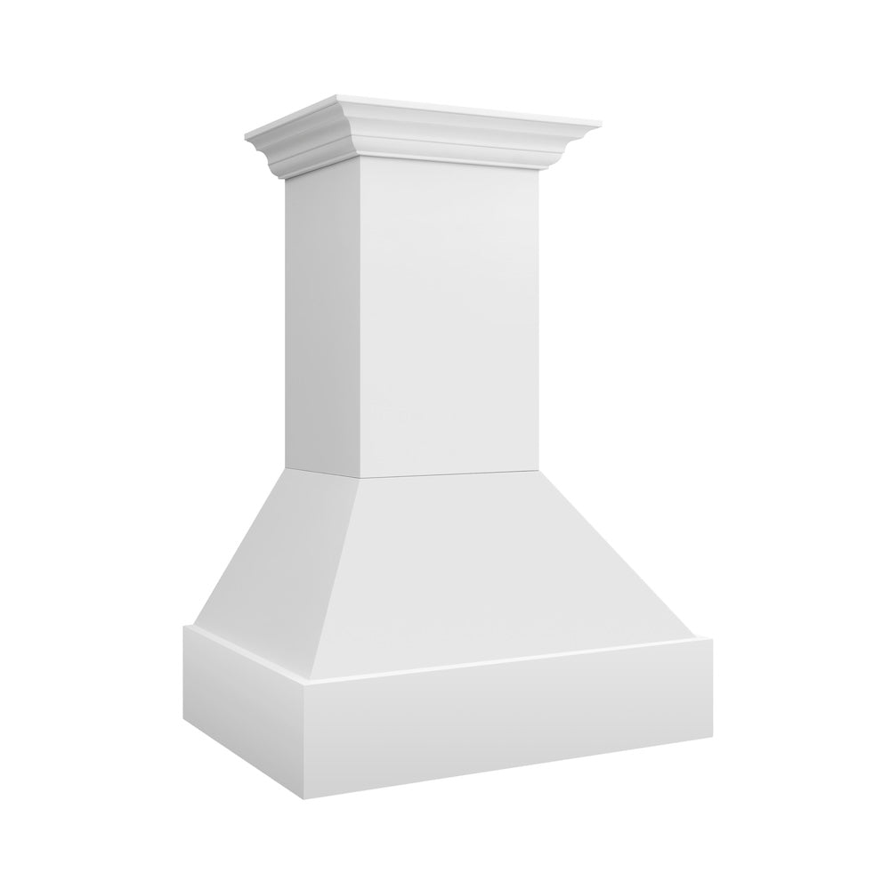 30 In. Wooden Wall Mount Range Hood In Rustic Bright White Finish 355WW30