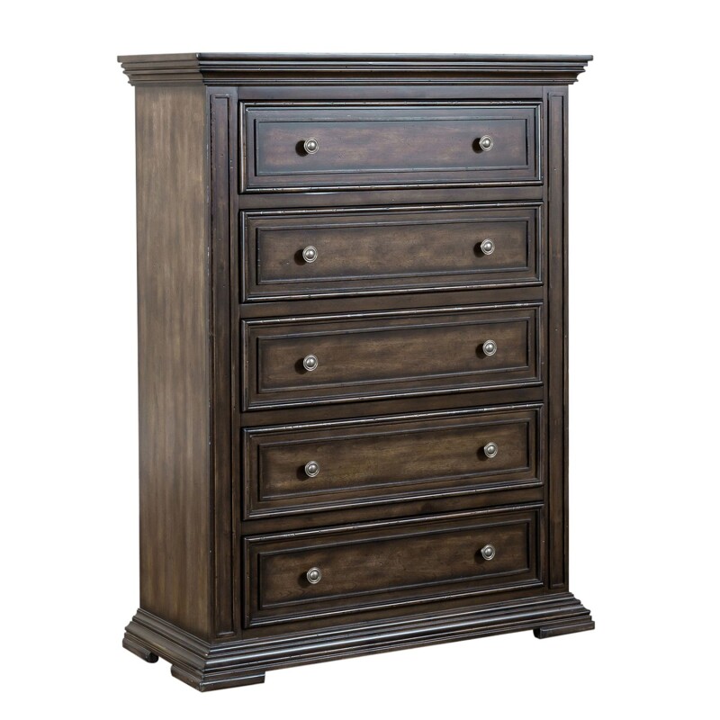 Big Valley King Panel Bed, Dresser & Mirror, Chest, Night Stand 361BRKPBDMCN