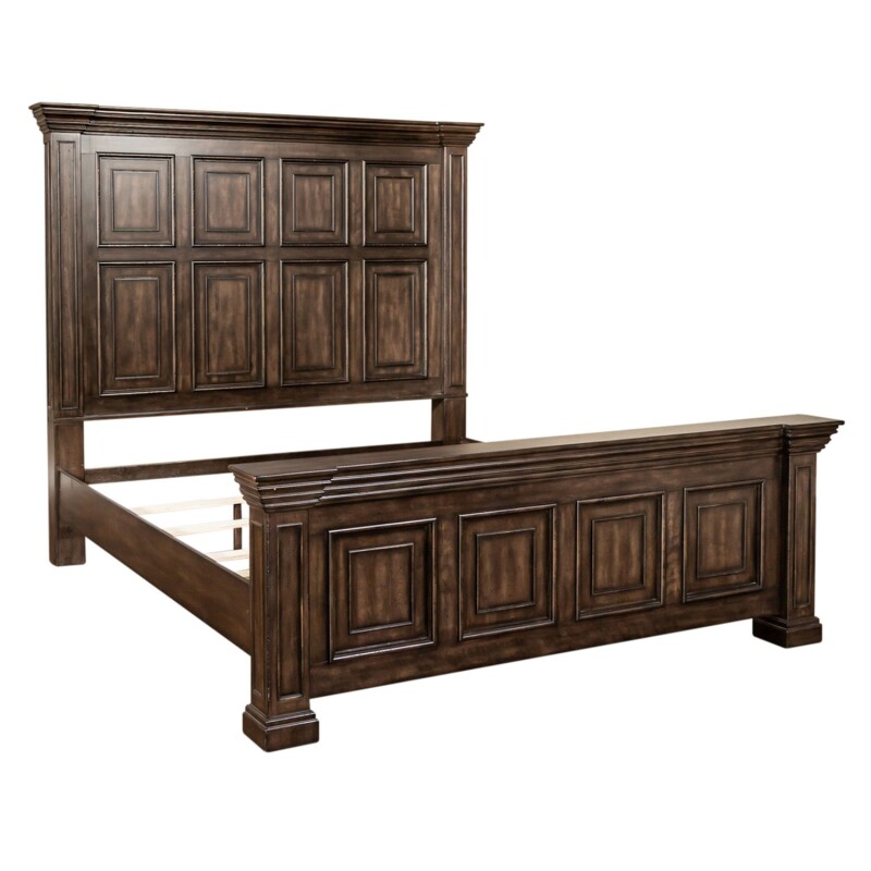 Big Valley King Panel Bed, Dresser & Mirror, Night Stand 361BRKPBDMN