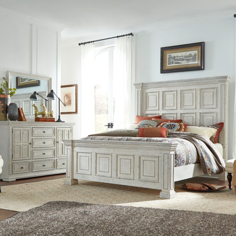 Big Valley King California Panel Bed, Dresser & Mirror 361WBRCPBDM