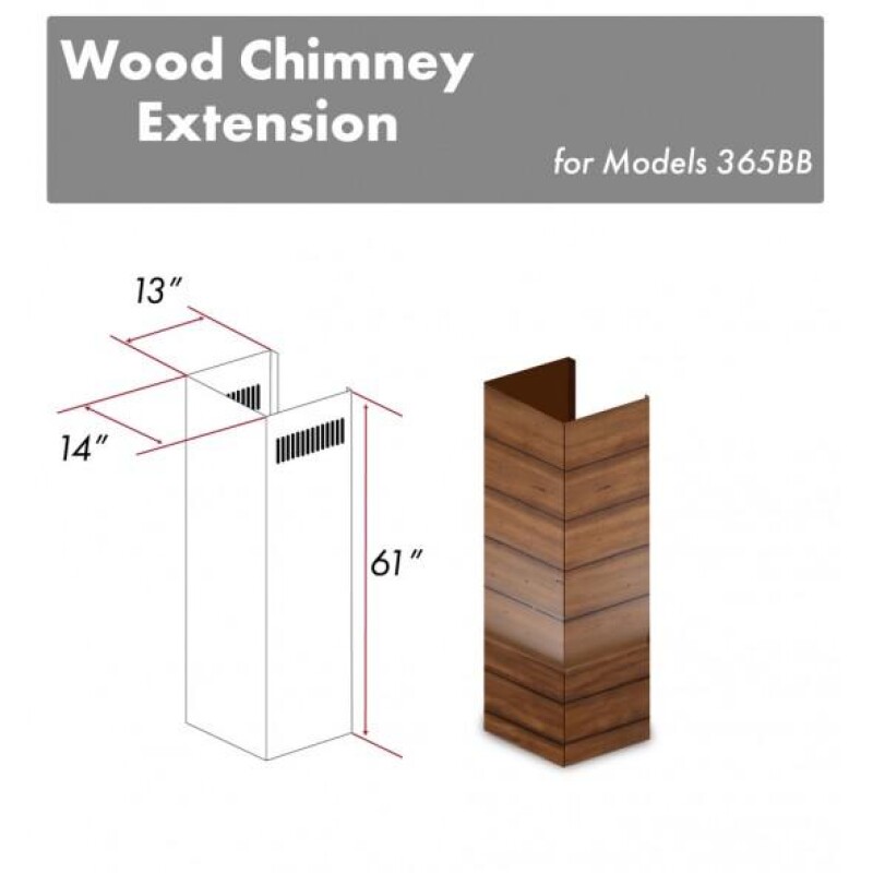 61" Wooden Chimney Extension for Ceilings up to 12.5 ft. 365BBE