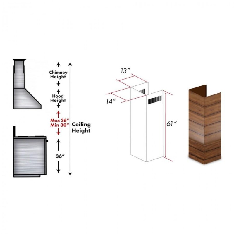 61" Wooden Chimney Extension for Ceilings up to 12.5 ft. 365BBE