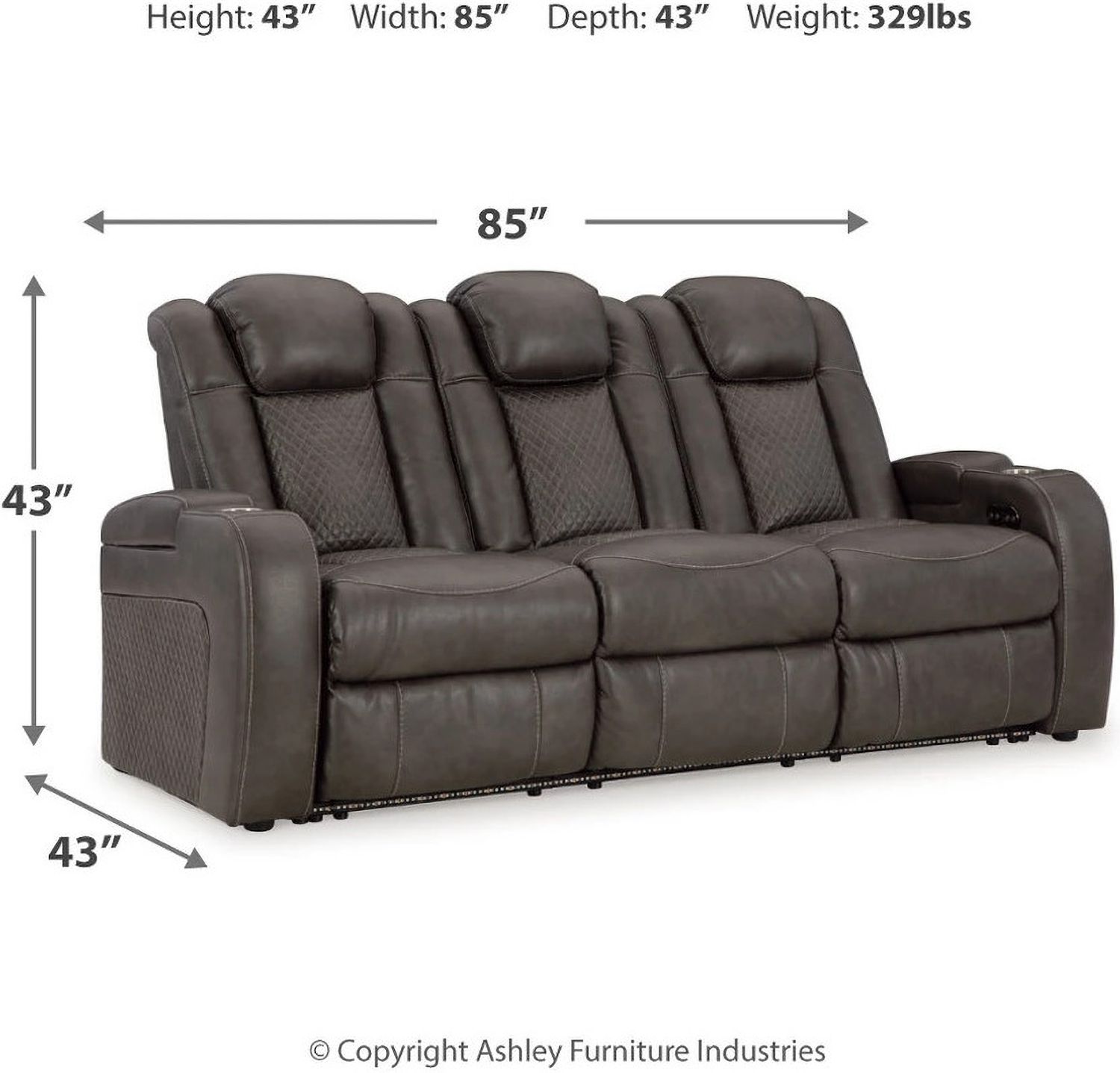 Fyne-Dyme Power Reclining Sofa In Shadow 3660215