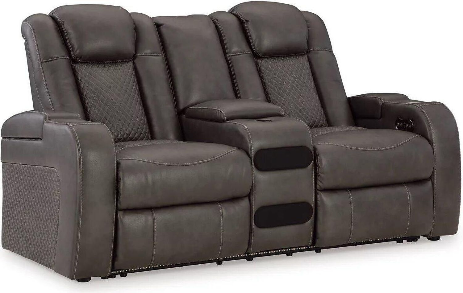 Fyne-Dyme Power Reclining Loveseat with Console In Shadow 3660218