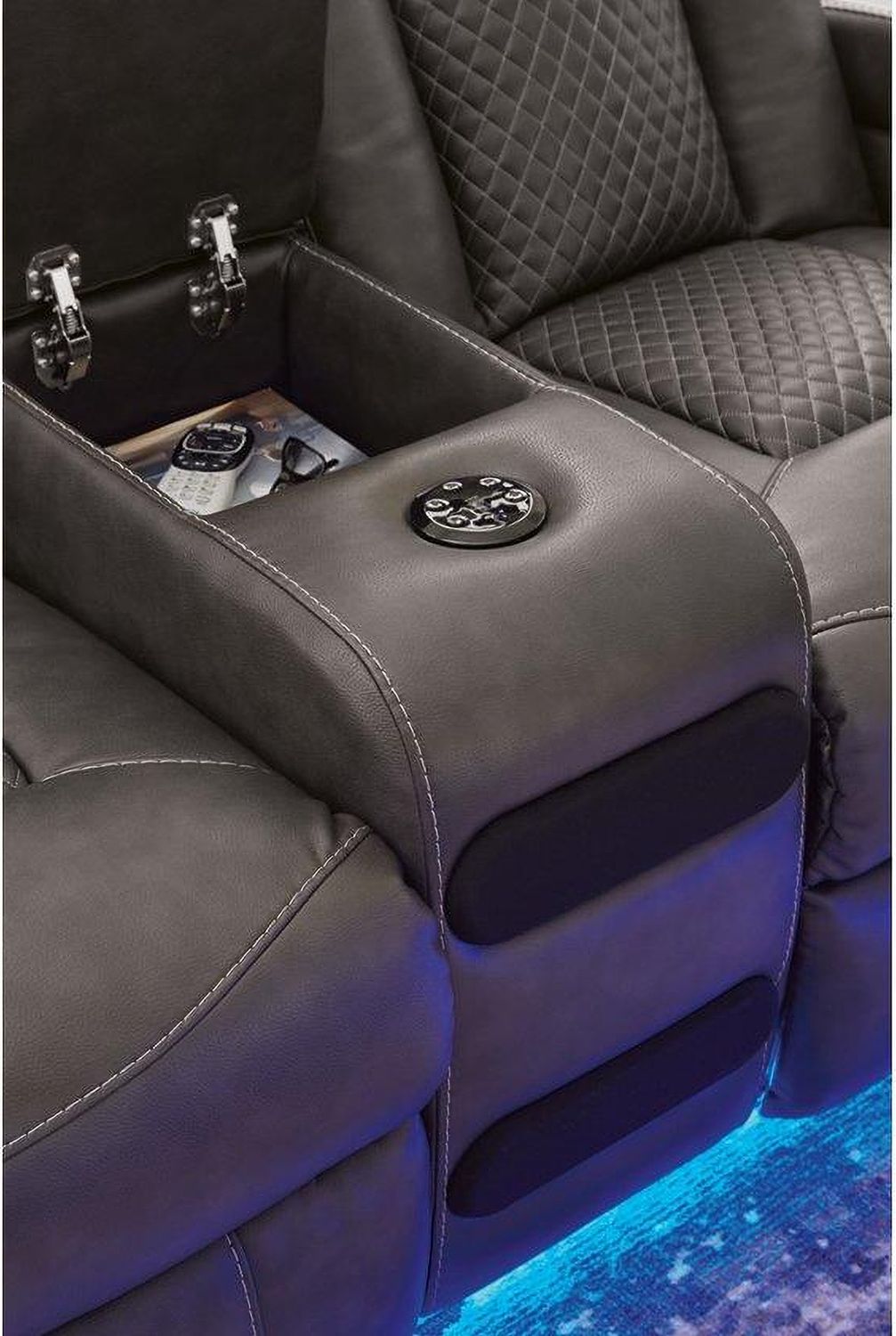 Fyne-Dyme Power Reclining Loveseat with Console In Shadow 3660218
