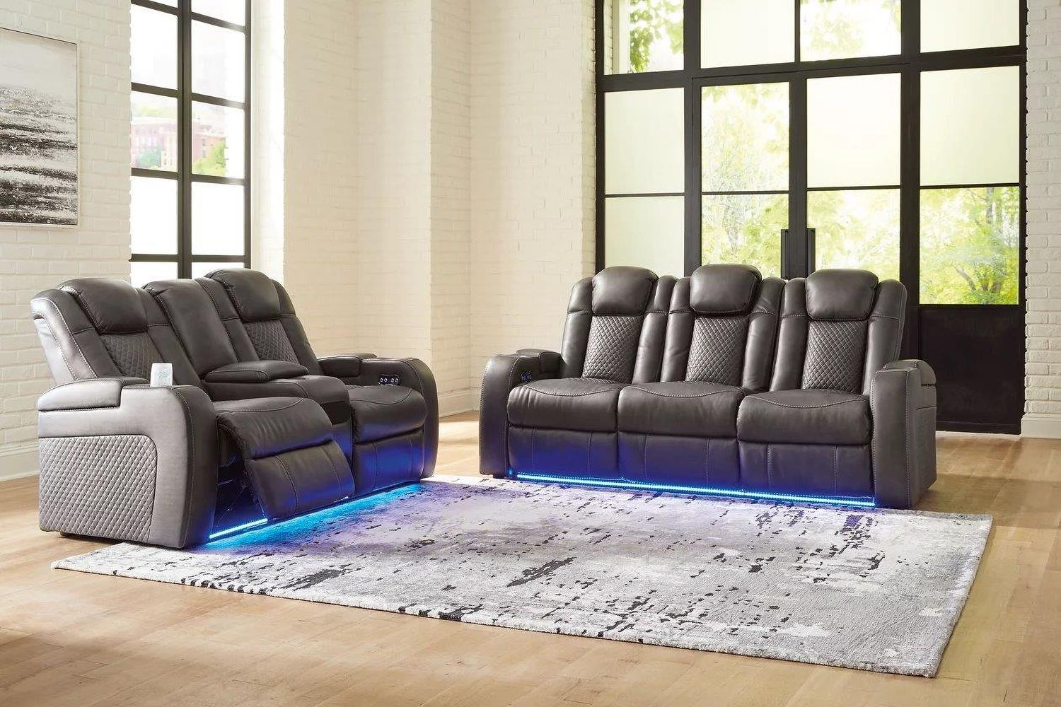 Fyne-Dyme Power Reclining Living Room Set In Shadow 36602U1