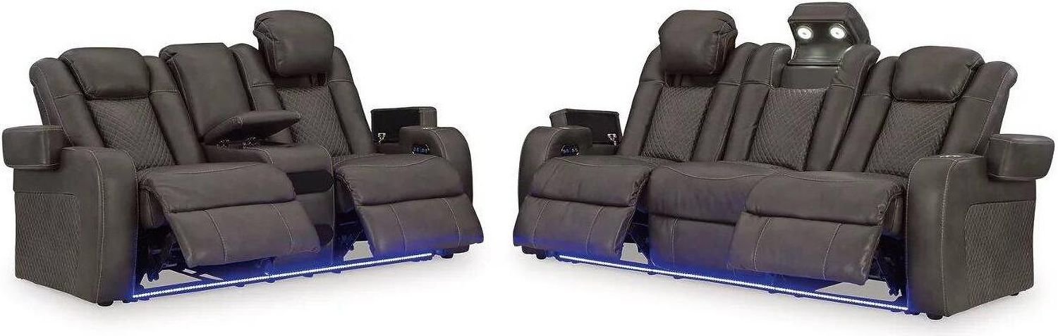 Fyne-Dyme Power Reclining Living Room Set In Shadow 36602U1