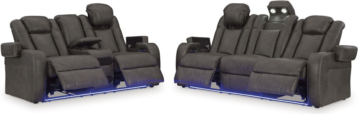 Fyne-Dyme Power Reclining Living Room Set In Shadow 36602U1
