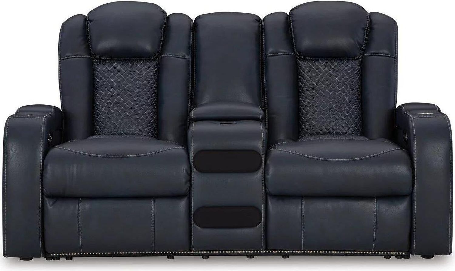 Fyne-Dyme Power Reclining Loveseat with Console In Sapphire 3660318