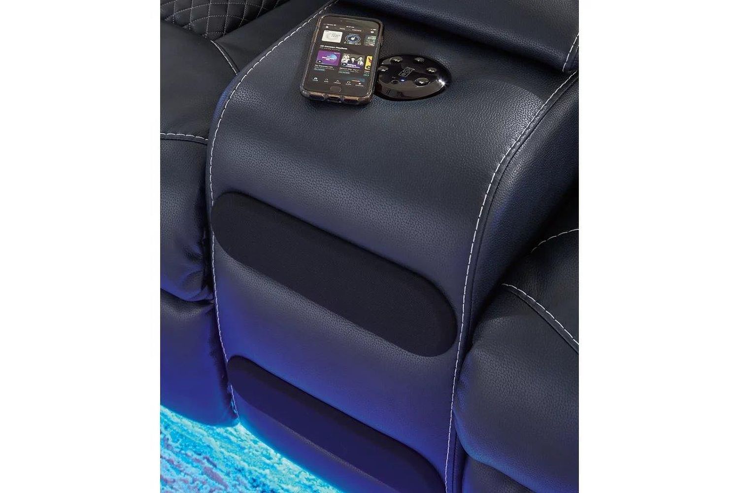 Fyne-Dyme Power Reclining Loveseat with Console In Sapphire 3660318
