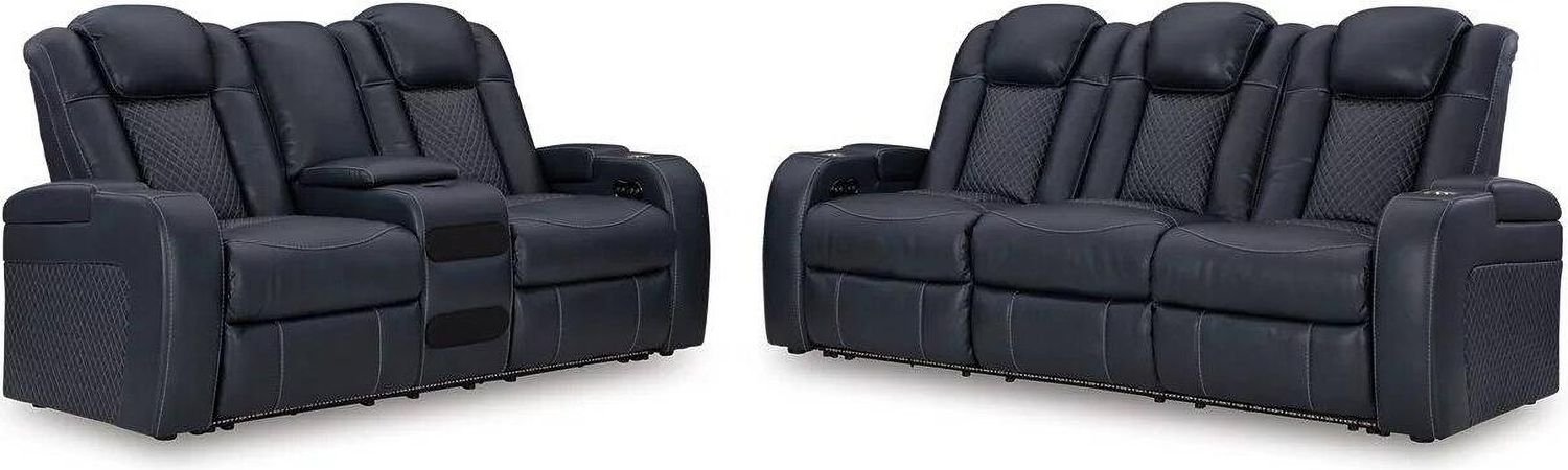 Fyne-Dyme Power Reclining Living Room Set In Sapphire 36603U1