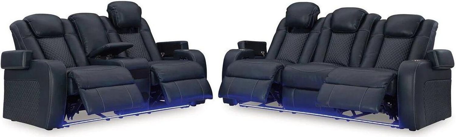 Fyne-Dyme Power Reclining Living Room Set In Sapphire 36603U1