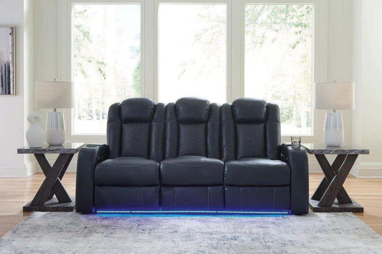 Fyne-Dyme Power Reclining Living Room Set In Sapphire 36603U1