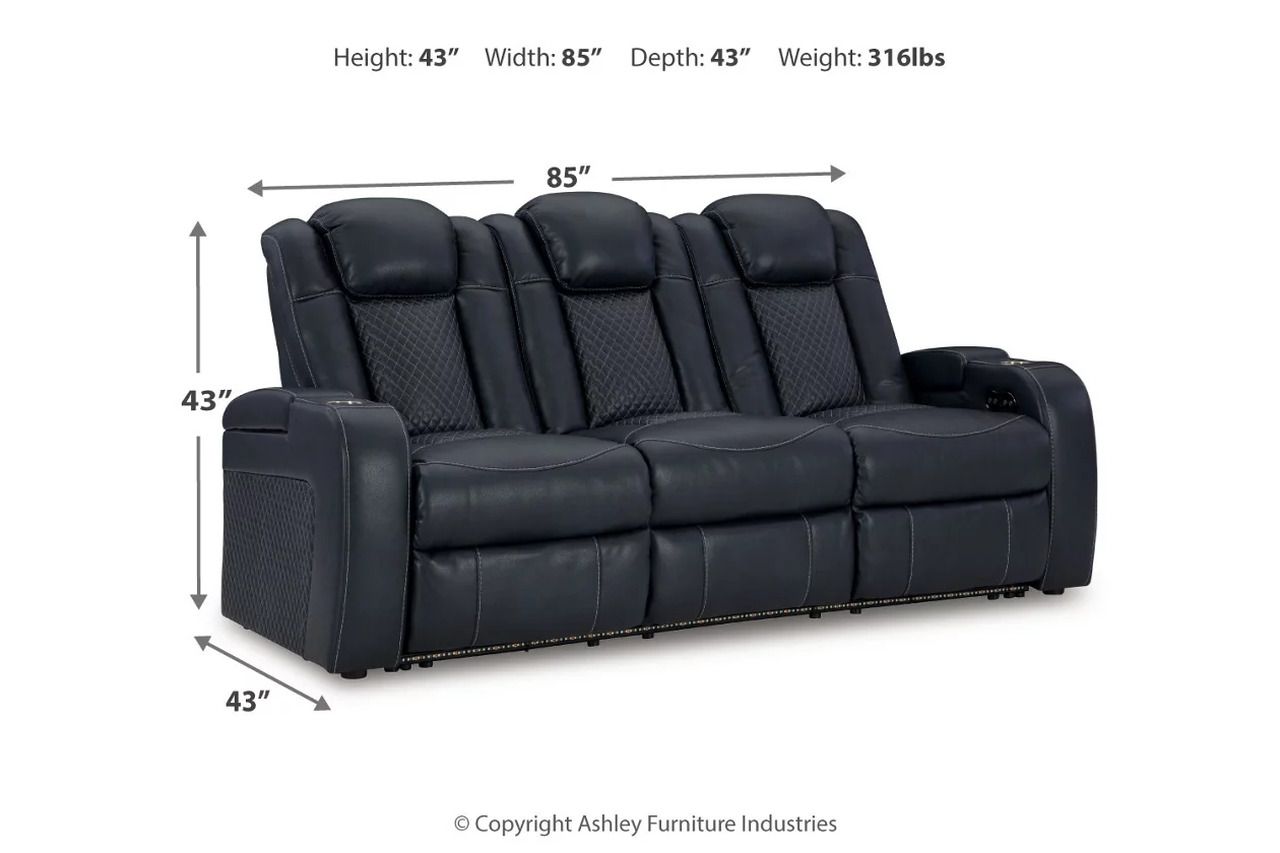 Fyne-Dyme Power Reclining Living Room Set In Sapphire 36603U1