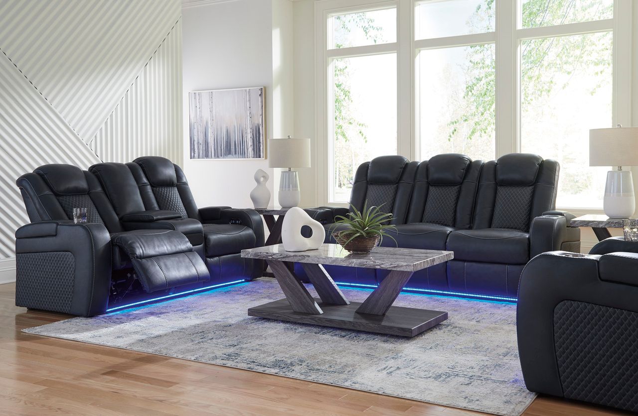 Fyne-Dyme Power Reclining Living Room Set In Sapphire 36603U1