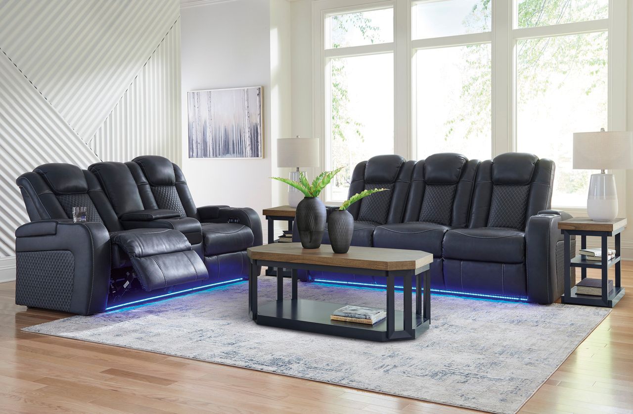 Fyne-Dyme Power Reclining Living Room Set In Sapphire 36603U1
