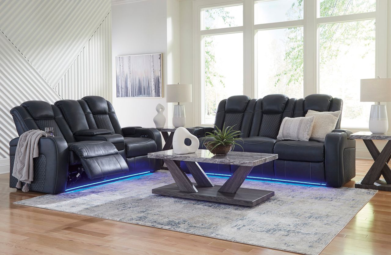 Fyne-Dyme Power Reclining Living Room Set In Sapphire 36603U1