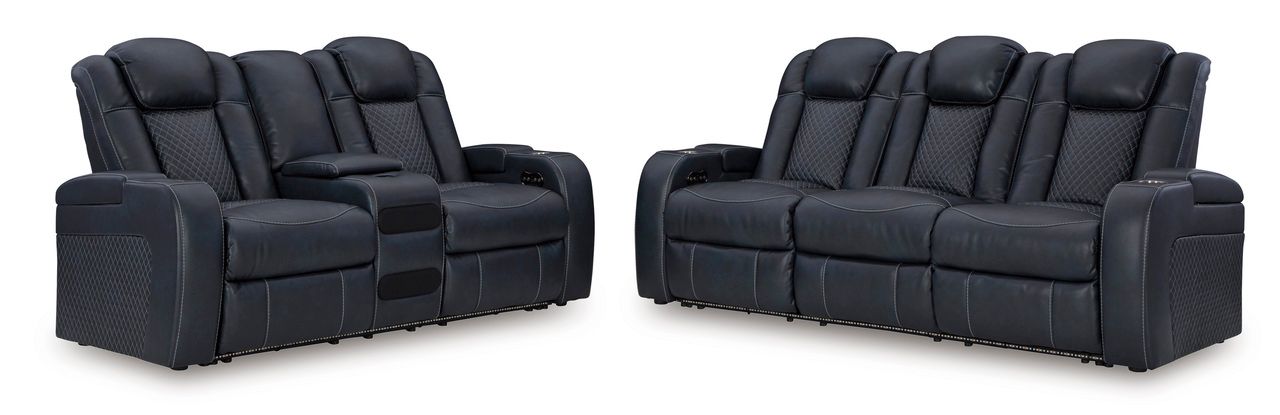 Fyne-Dyme Power Reclining Living Room Set In Sapphire 36603U1