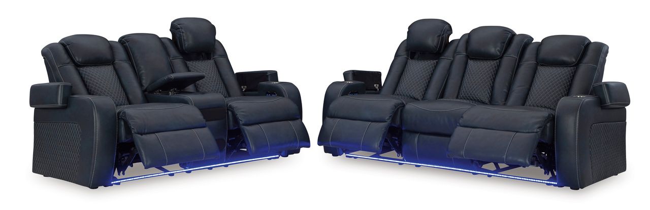 Fyne-Dyme Power Reclining Living Room Set In Sapphire 36603U1