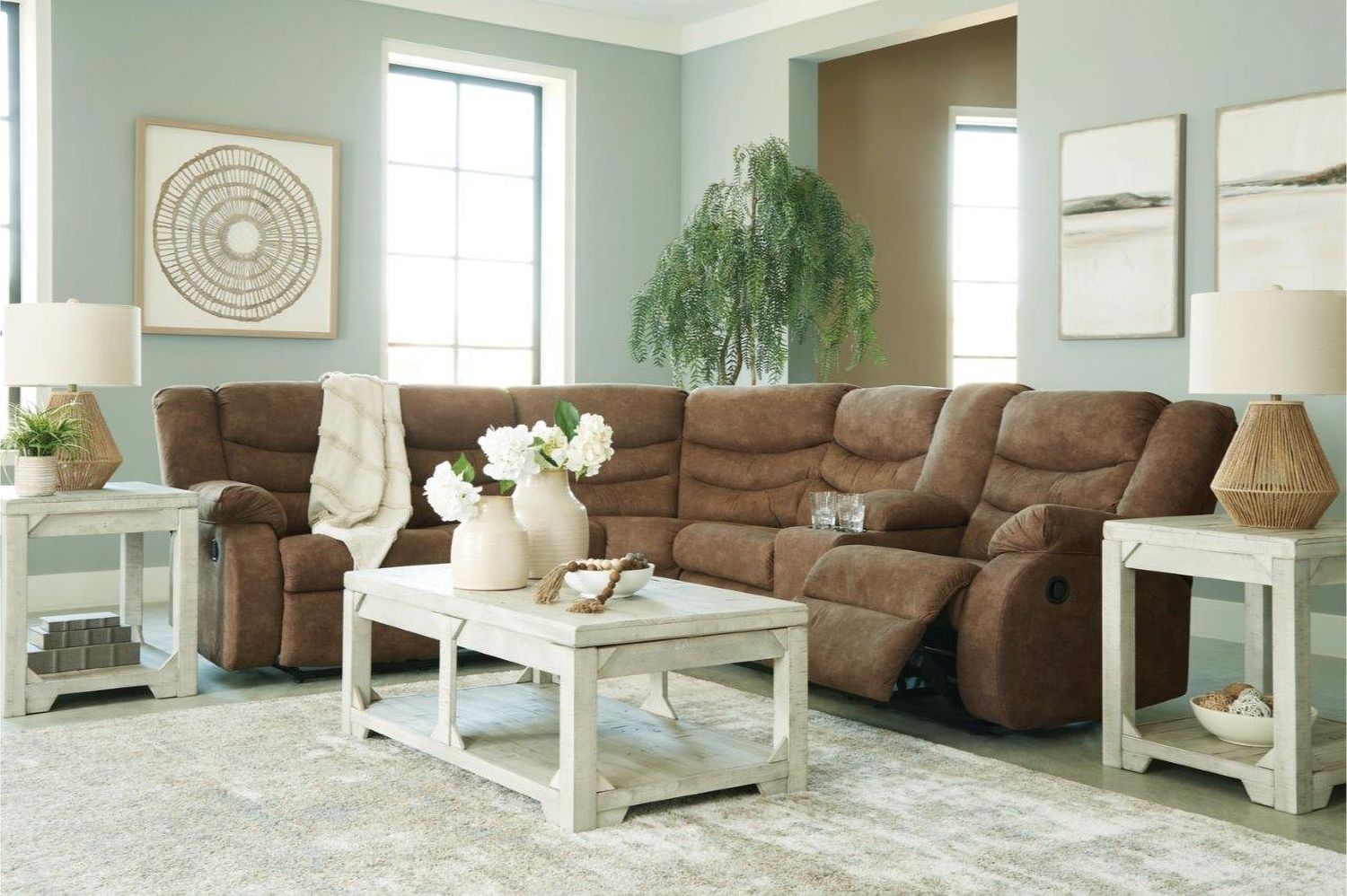 Partymate 2-Piece Reclining Sectional with Console In Brindle 36902S1