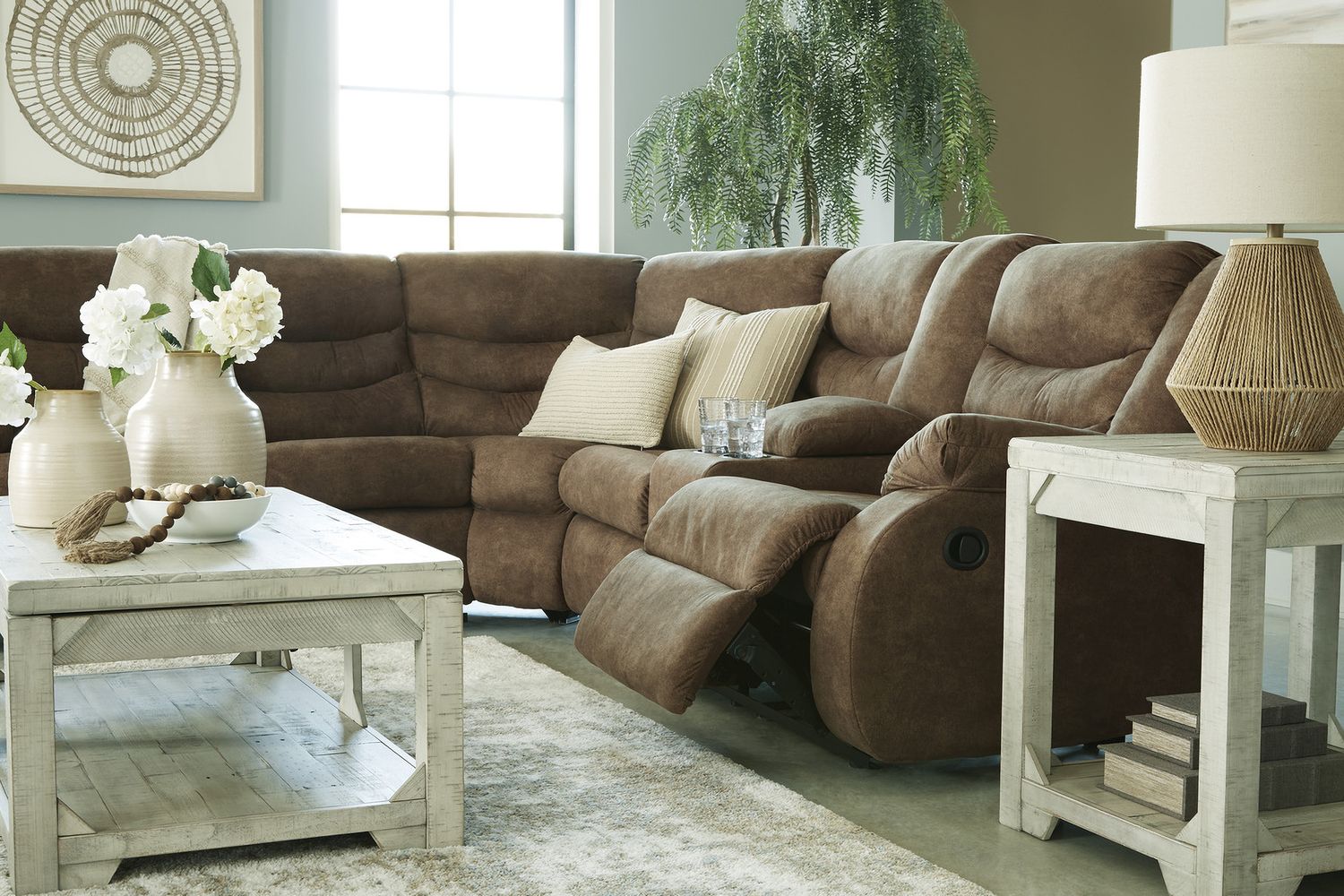 Partymate 2-Piece Reclining Sectional with Console In Brindle 36902S1