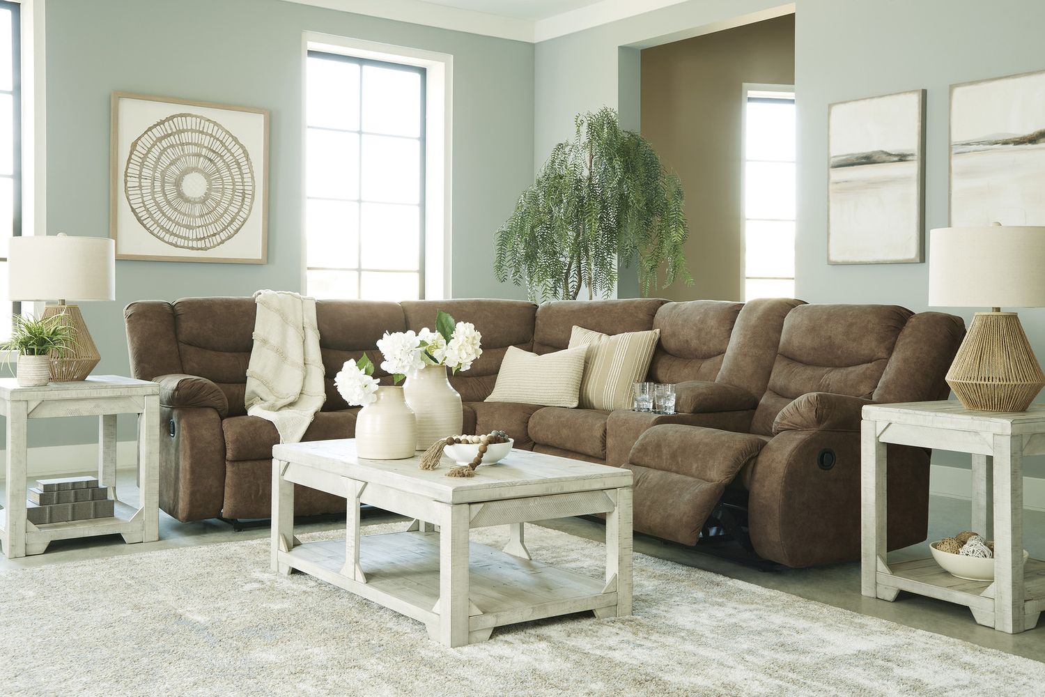 Partymate 2-Piece Reclining Sectional with Console In Brindle 36902S1