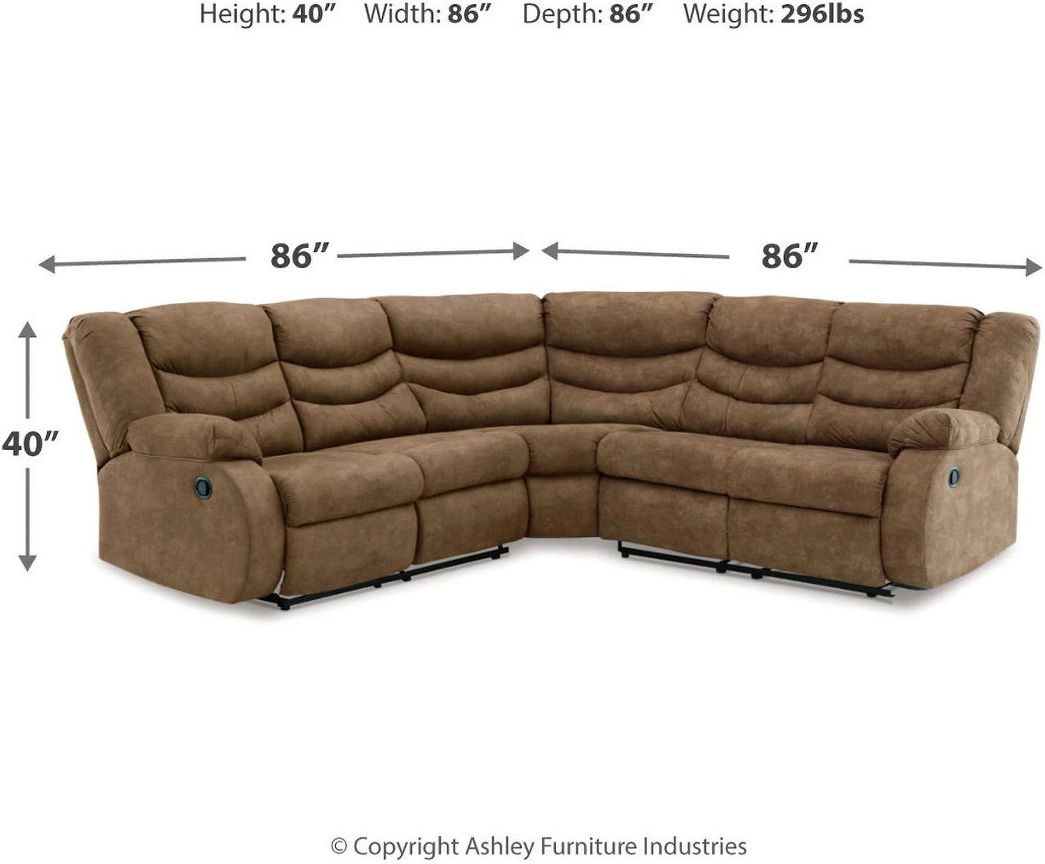 Partymate 2-Piece Reclining Sectional In Brindle 36902S2